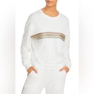 NWT - Rails Ramona White Metallic Stripes Sweatshirt - Size XS